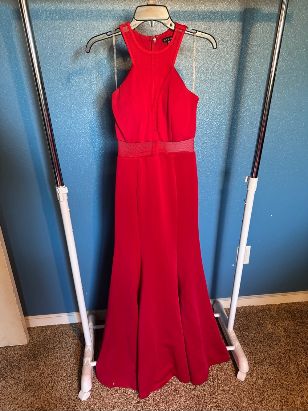 As U Wish Red Halter Prom Dress